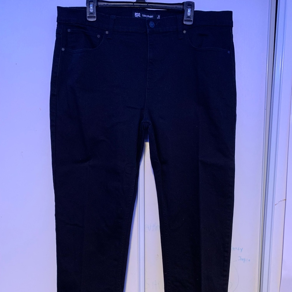 RSQ Mens Slim Straight Pants 38x30 Black